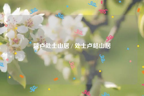 题卢处士山居 / 处士卢岵山居